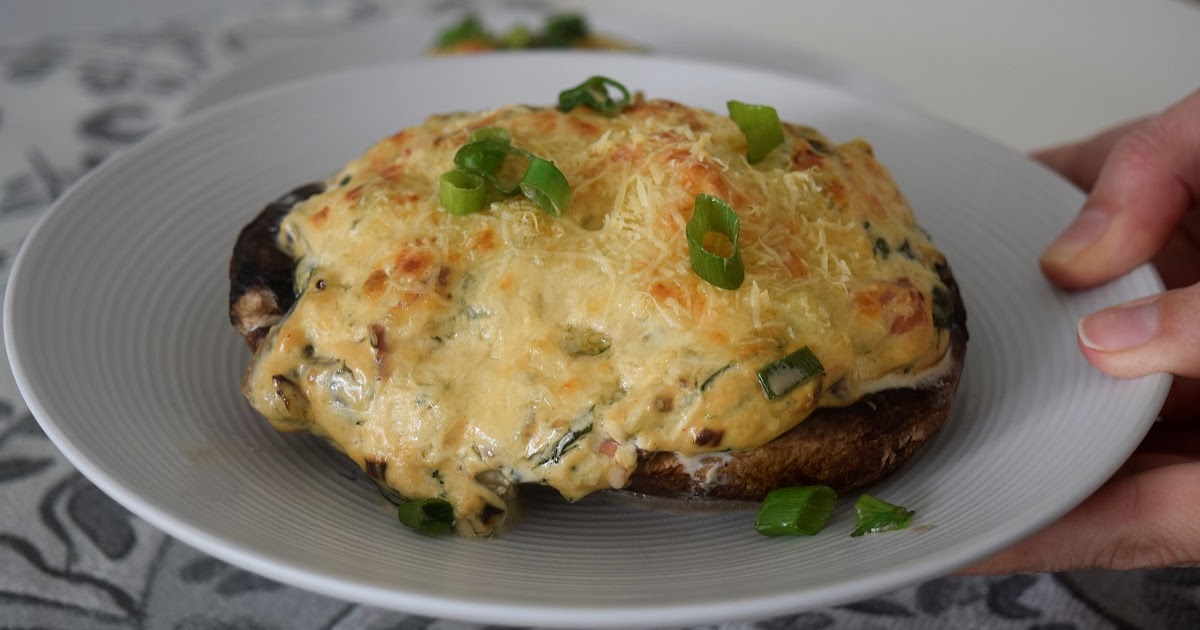 Portobellos rellenos con espinacas a la crema Sabrina´s Sea of Colors