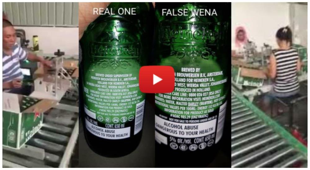 Chinese Fake Heineken with Malaria & Ebola, See fake and original Heineken Video