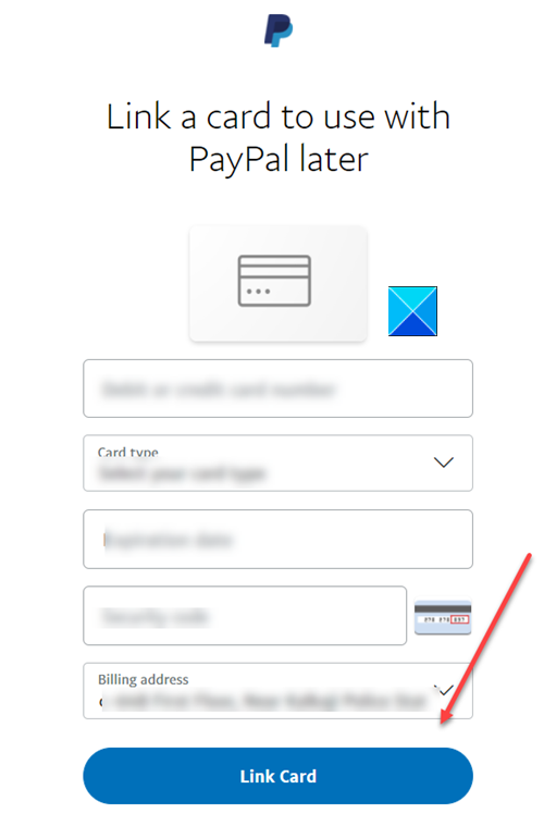 カードをPayPalにリンクする