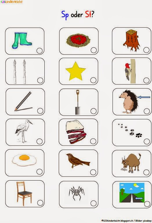 Wörter Mit St Und Sp 123kinderleicht: Sp oder St?