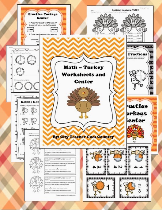 City Teacher Goes Country Thanksgiving Classroom Items