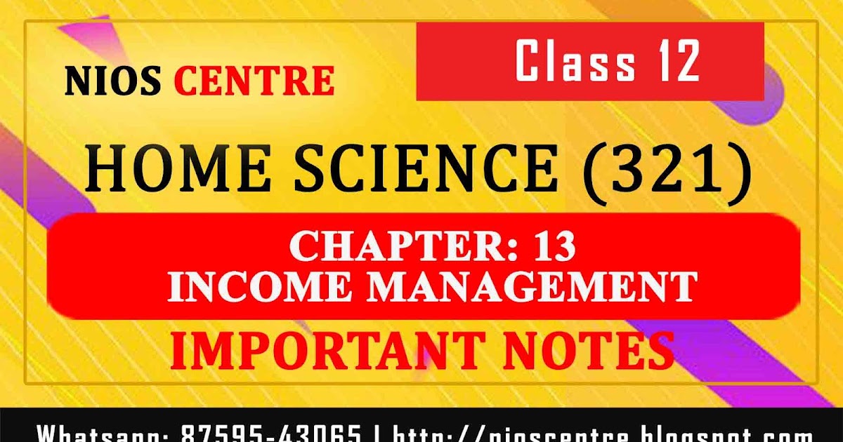 NATIONAL INSTITUTE OF OPEN SCHOOLING(NIOS) CLASS 12 HOME SCIENCE (321