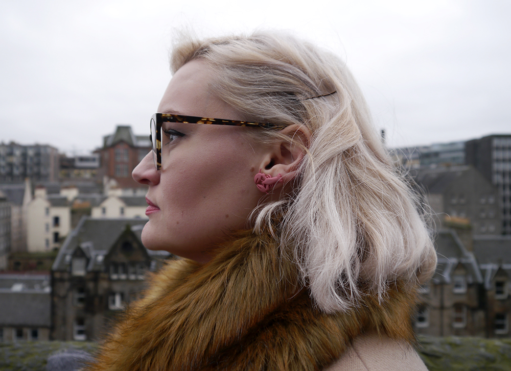 Novelty vintage style lobster earrings from British jeweller Lady Muck as worn by Kimberley from Wardrobe Conversations style blog in Edinburgh Novelty vintage style lobster earrings from British jeweller Lady Muck as worn by Kimberley from Wardrobe Conversations style blog in Edinburgh