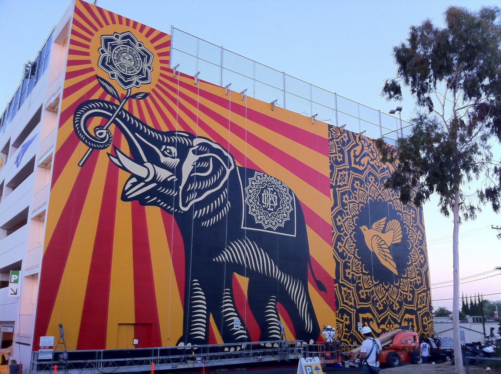 Shepard Fairey “Peace Elephant” New Mural In Los Angeles At The West