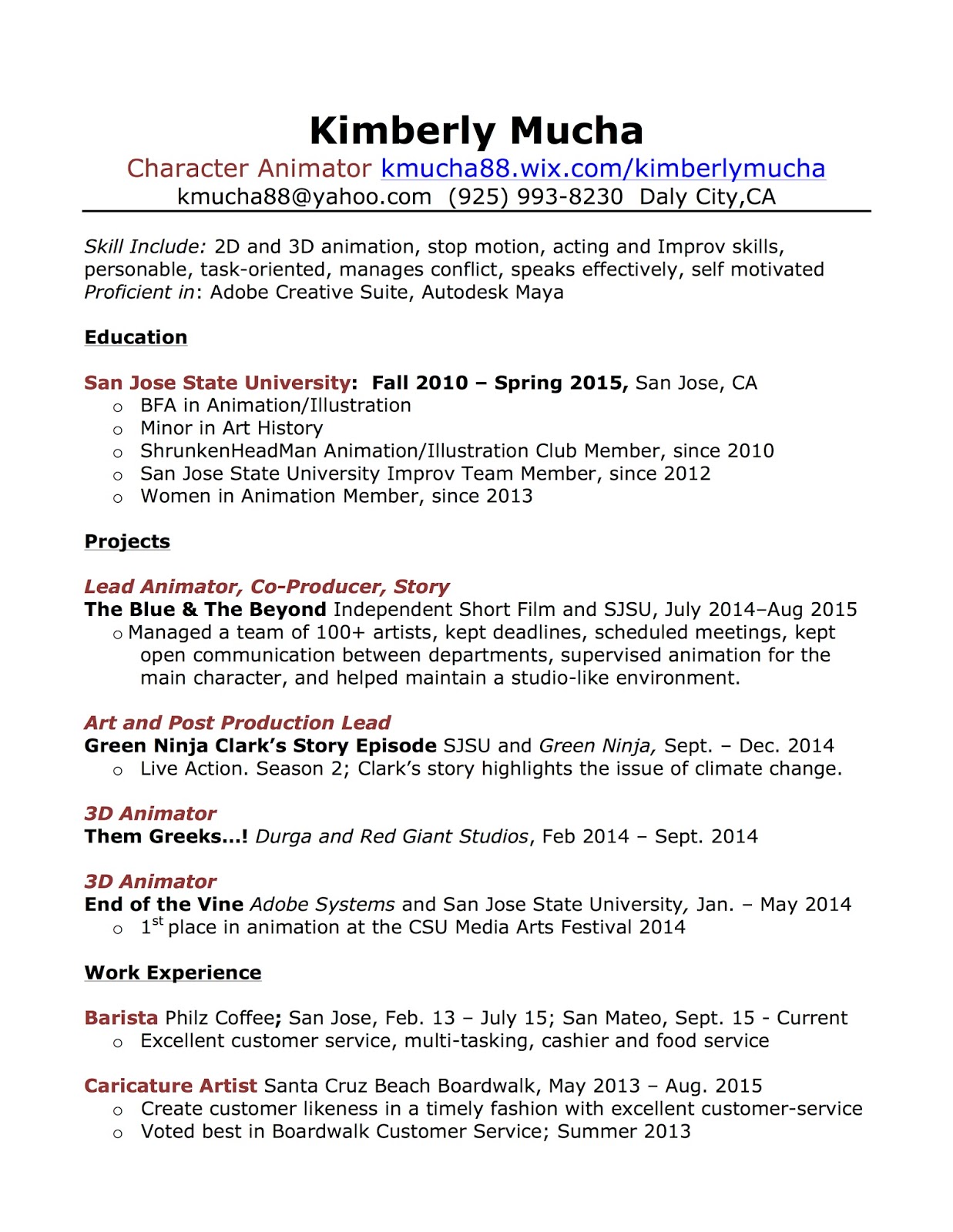 kimberly mucha resume
