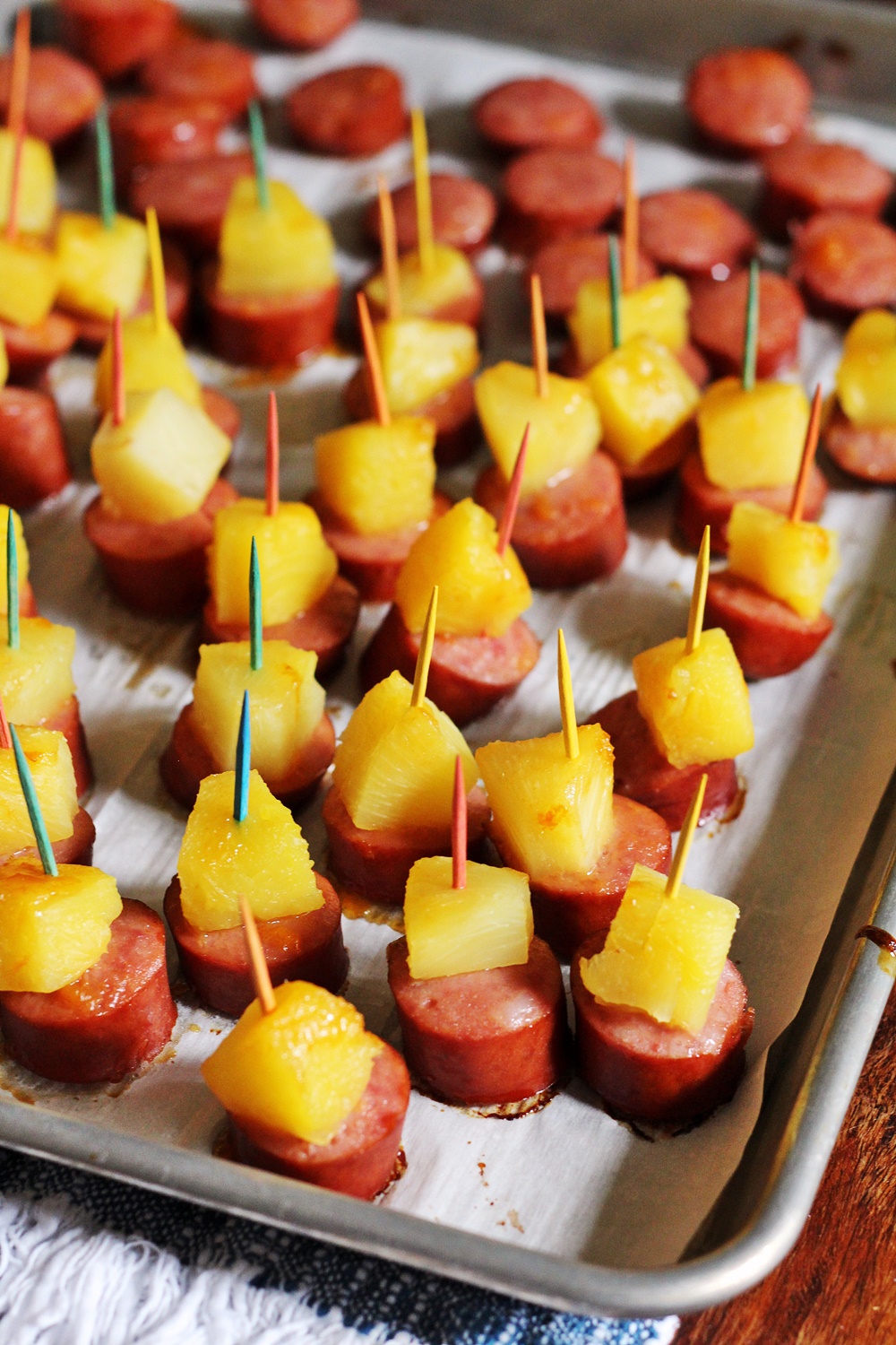 Glazed Kielbasa Pineapple Bites