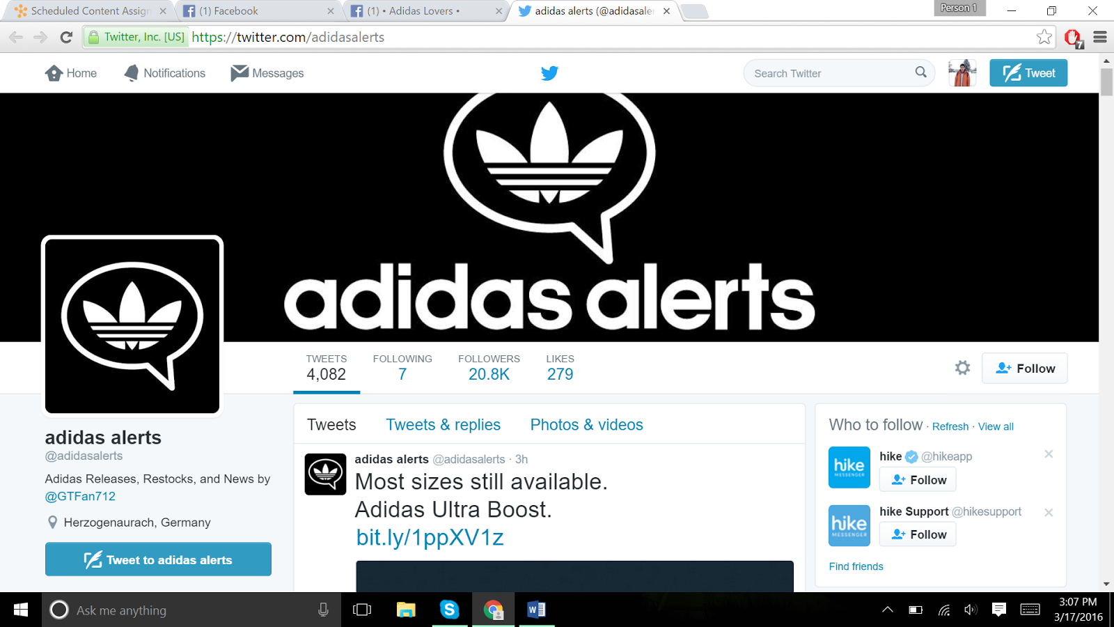 adidas page