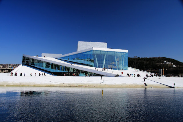 The futuristic Norwegian Opera and Ballet building in Oslo, Norway. Photo Credits: Innovation Norway, Bjørn Eirik Østbakken and Visitnorway.com. Unauthorized use is prohibited.