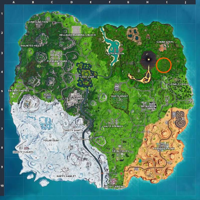 Fortnite Discovery Challenges hidden stars location - 3 Weeks