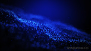Abstract Blue Glittering Particle Wave Energy Background Design