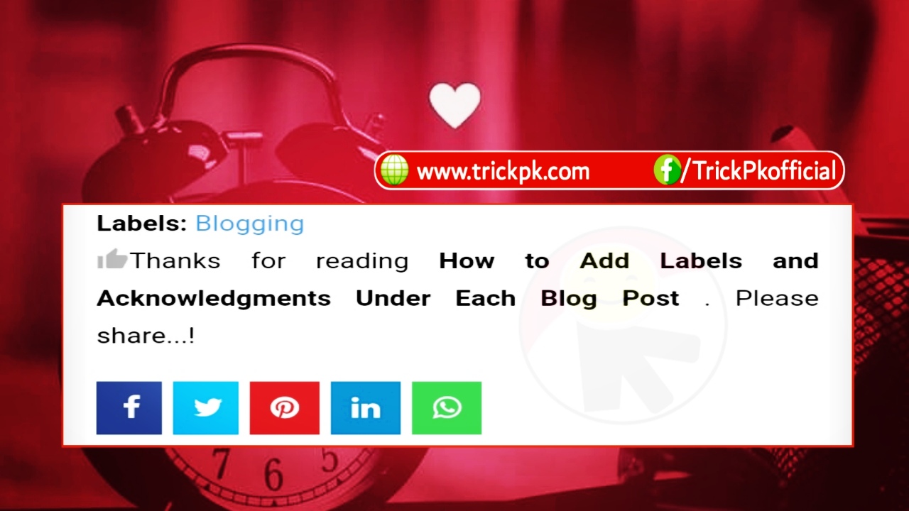 How to Add Labels and Acknowledgments Under Each Blog Post