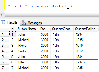 find duplicate records in a table in SQL server