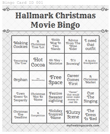 Hallmark christmas movie bingo 2019 cards Hallmark christmas movie bingo 2019 cards