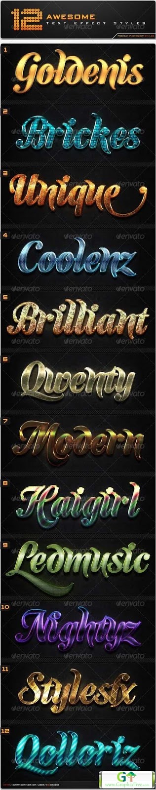 GraphicRiver 12 Awesome Text Effect Styles 8507767