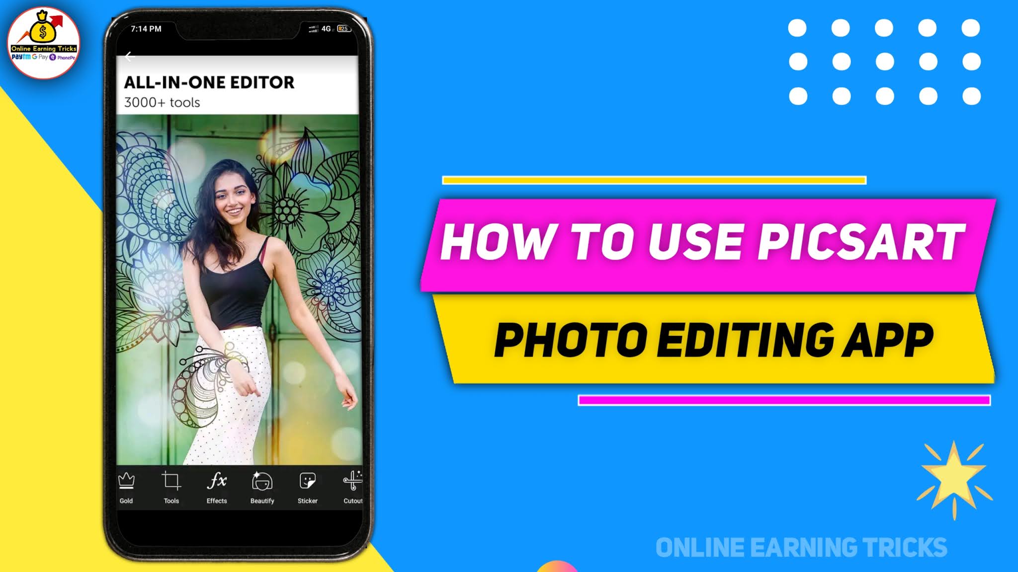 How to edit your photos using picsart app Online Earning Trick