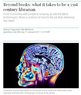 A scan of a human brain used to illustrate an article about librarianship