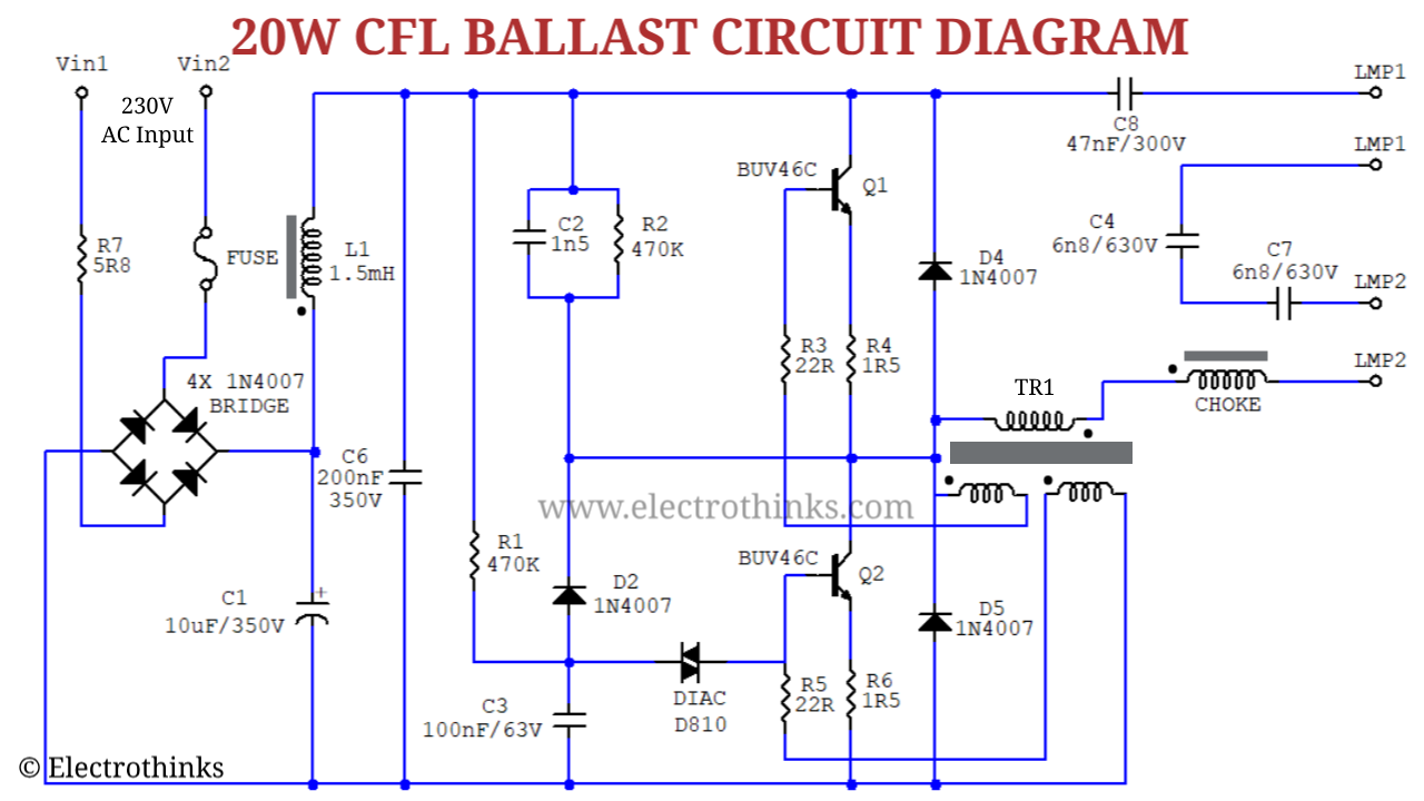 Cfl Circuit Diagram Working