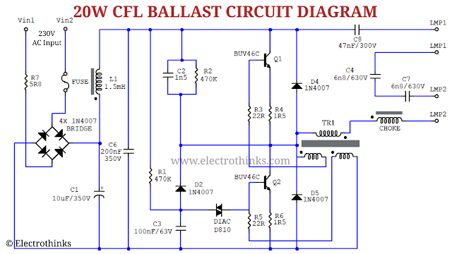 CFL Bulb Circuit Working Explanation - Electrothinks