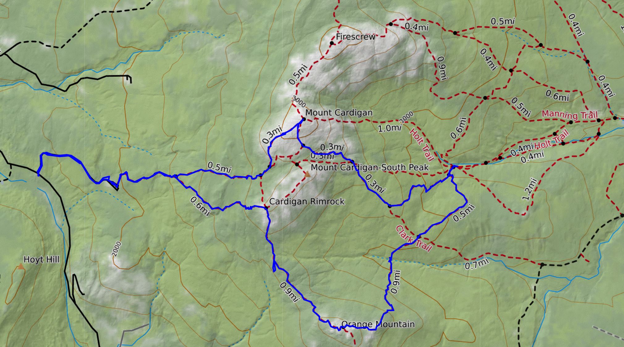 Mt Cardigan Trail Map Off On Adventure Mount Cardigan Orange Nh 1 9 21