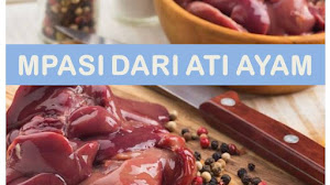 Menu MPASI Bayi usia 6 bulan. Nasi dan Hati ayam