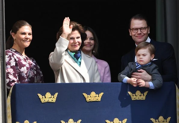 Crown Princess Victoria wore Acne Studios Avalon coat, Princess Estelle wore a pink coat, Princess Sofia and Queen Silvia