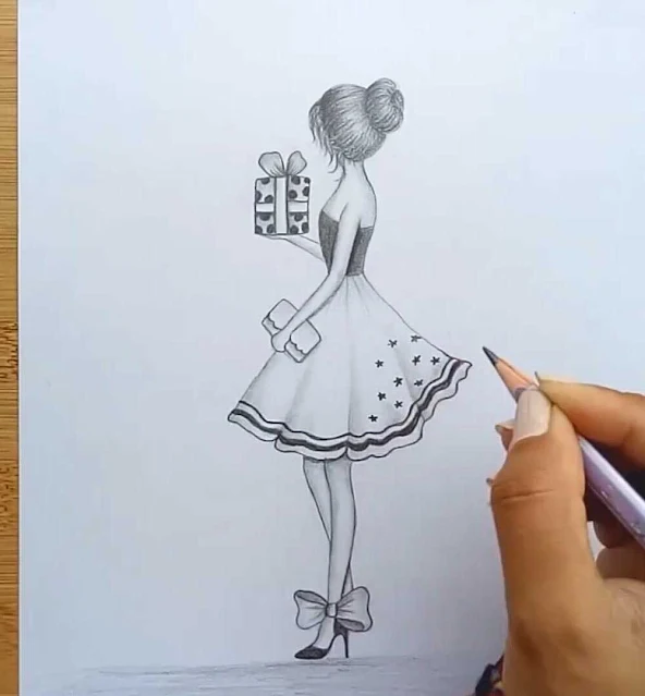 رسم فتاة بالرصاص رسم فتاة جميلة بالرصاص