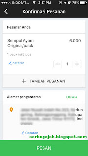 cara memesan makanan di gojek 