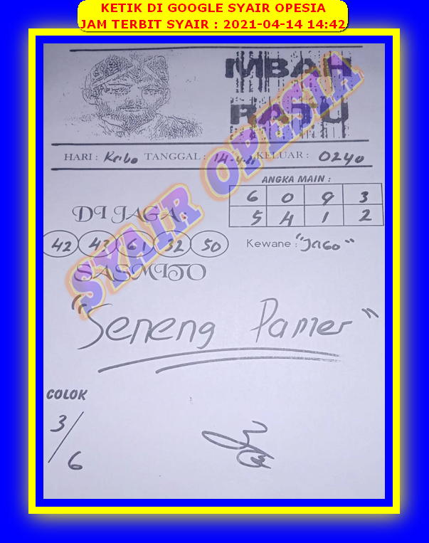 Forum Syair Hongkong 14 April 2021 Royal Syair