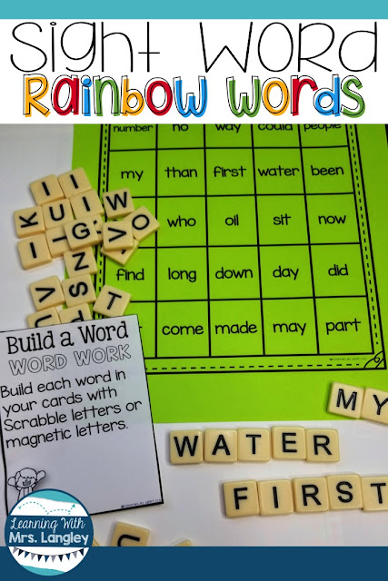 Teaching sight words in kindergarten or first grade? These printables are easy to use whether you like Dolch or another sight word list. Includes leveled words, flashcards, activities, and ideas to use in the classroom or to send in a homework folder. Get the extra practice your students need with these great word activities!  #kindergarten #tpt #kindergartenclassroom #firstgradeclassroom