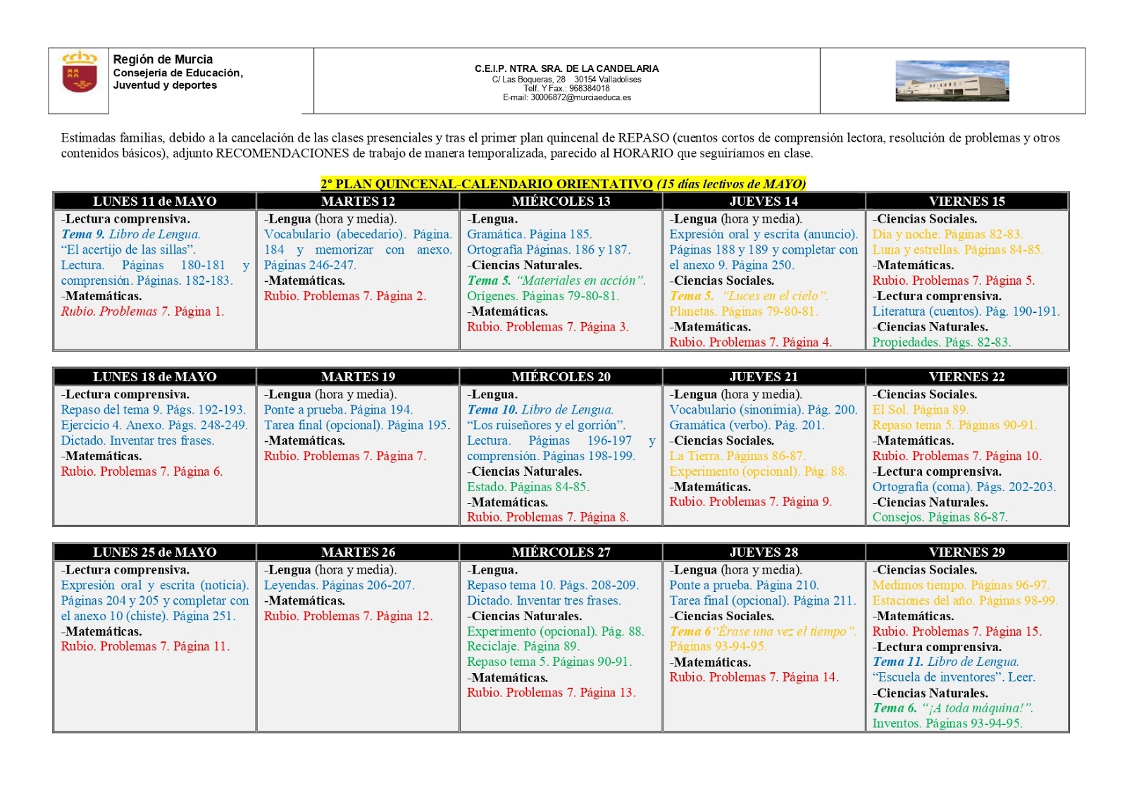 "EQUIPO del maestro Juanfran" 2ª FASE2º PLAN QUINCENAL