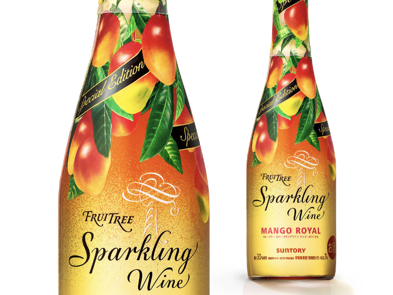 FruiTree Sparkling Wine, Mango, Winter limited edition on Packaging of