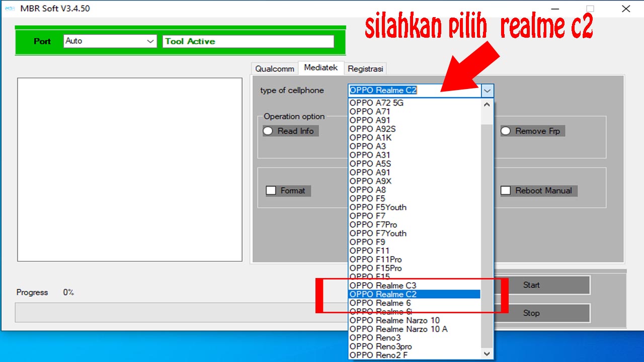 Buka pola realme c2 rmx1941 2020 via RBS Soft V3.4.50