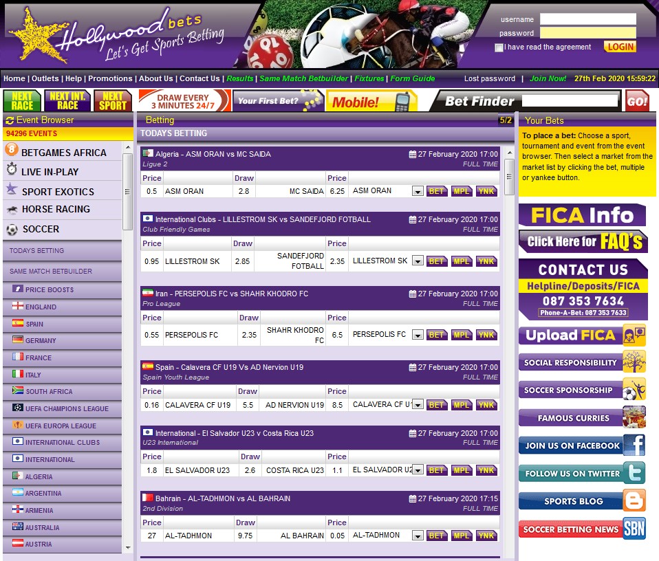 Hollywoodbets Screen