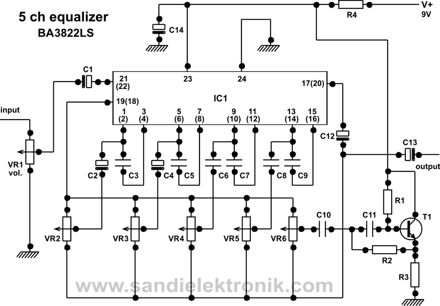 5 band Graphic Equalizer Sandi Elektronik