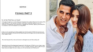 Akshay kumar and nupur sanon akshay kumar angry on fake casting for filhall 2 release notice