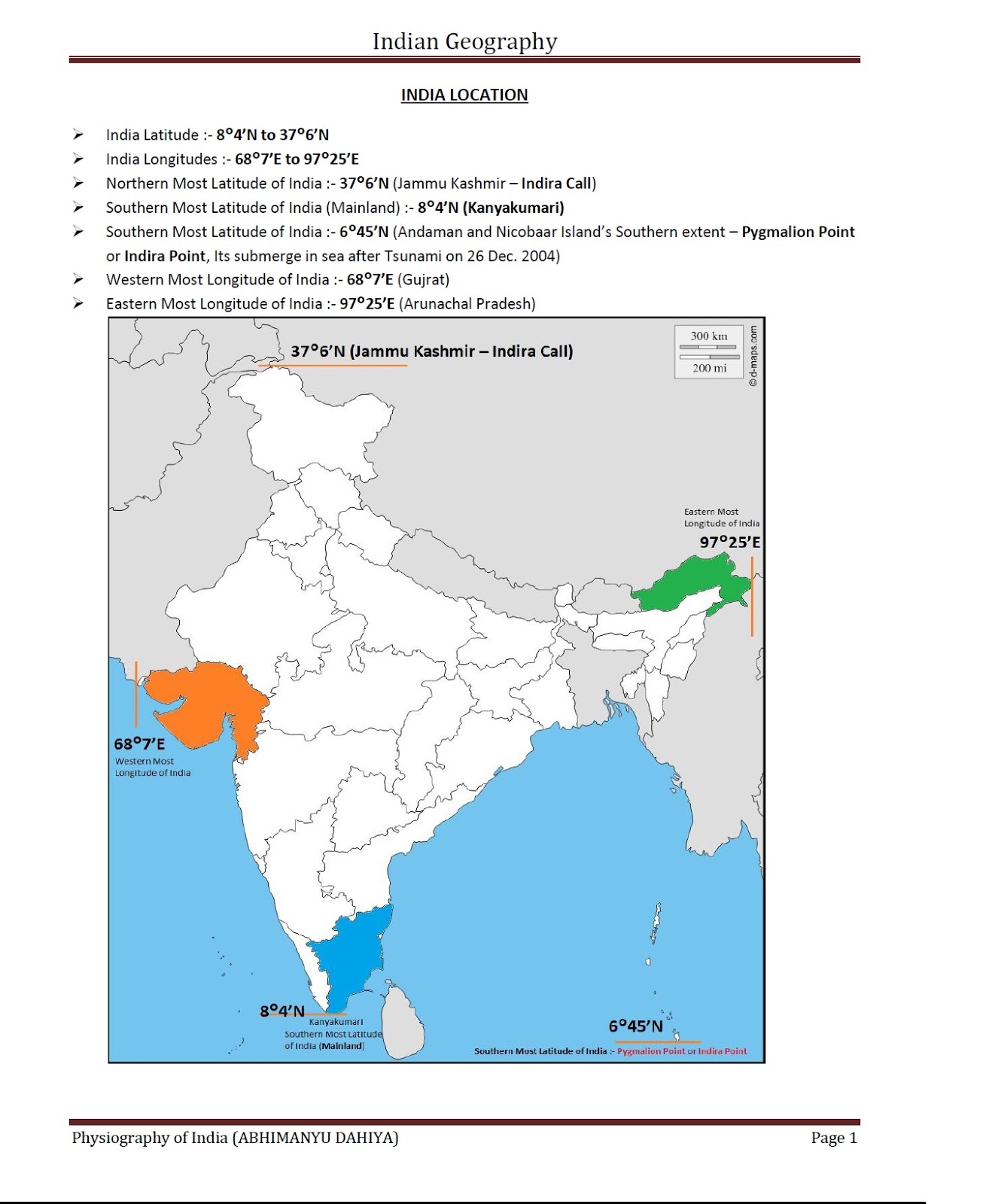 INDIA GEOGRAPHY CHAPTER 01 WITH MAP (ALL FACTS), TROPICS OF CANCER