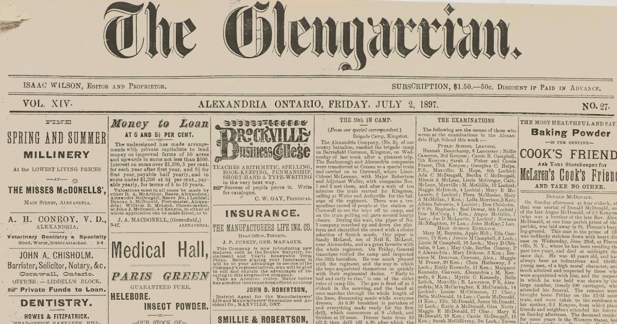 Canada's AngloCeltic Connections The United Counties of Stormont