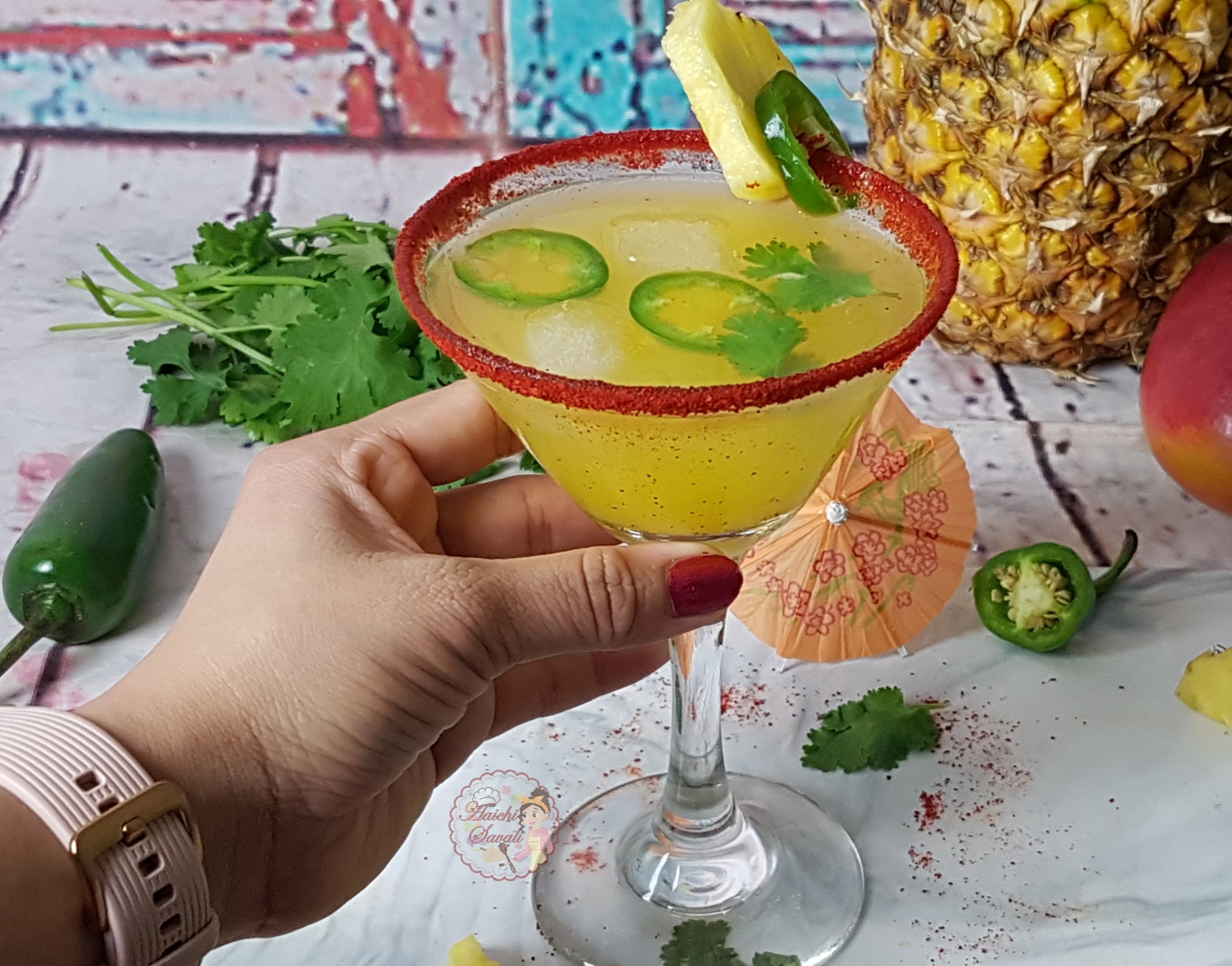 PineappleJalapenoCilantro Margarita Droolsome Summer Delight
