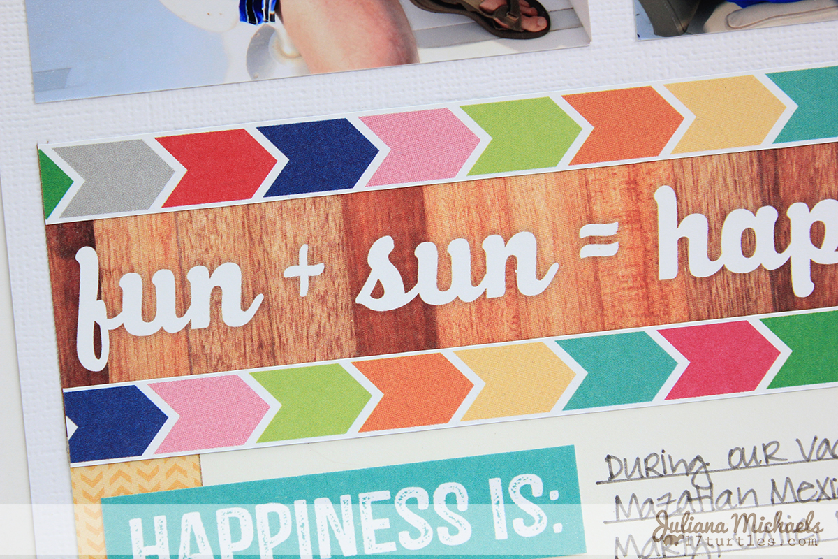 Fun Sun Happiness Scrapbook Page by Juliana Michaels #ellesstudio #scrapbookpage #shine