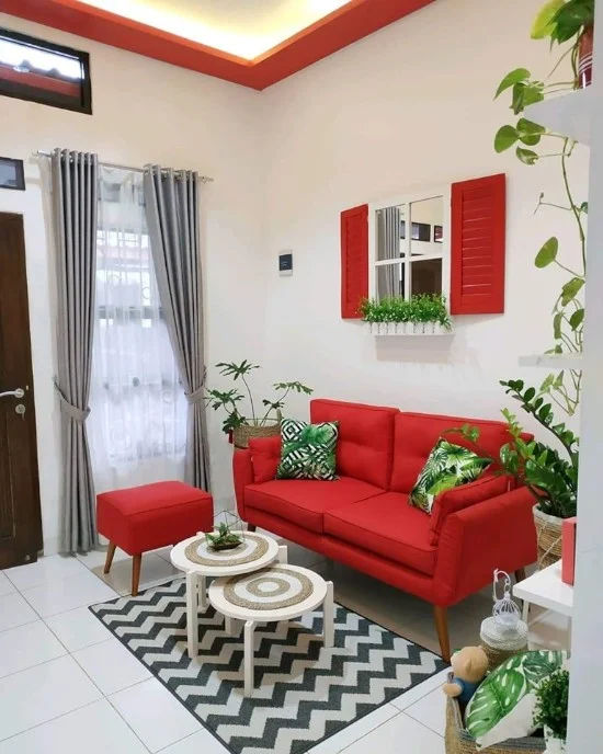 41 desain inspiratif interior rumah minimalis modern bernuansa merah putih