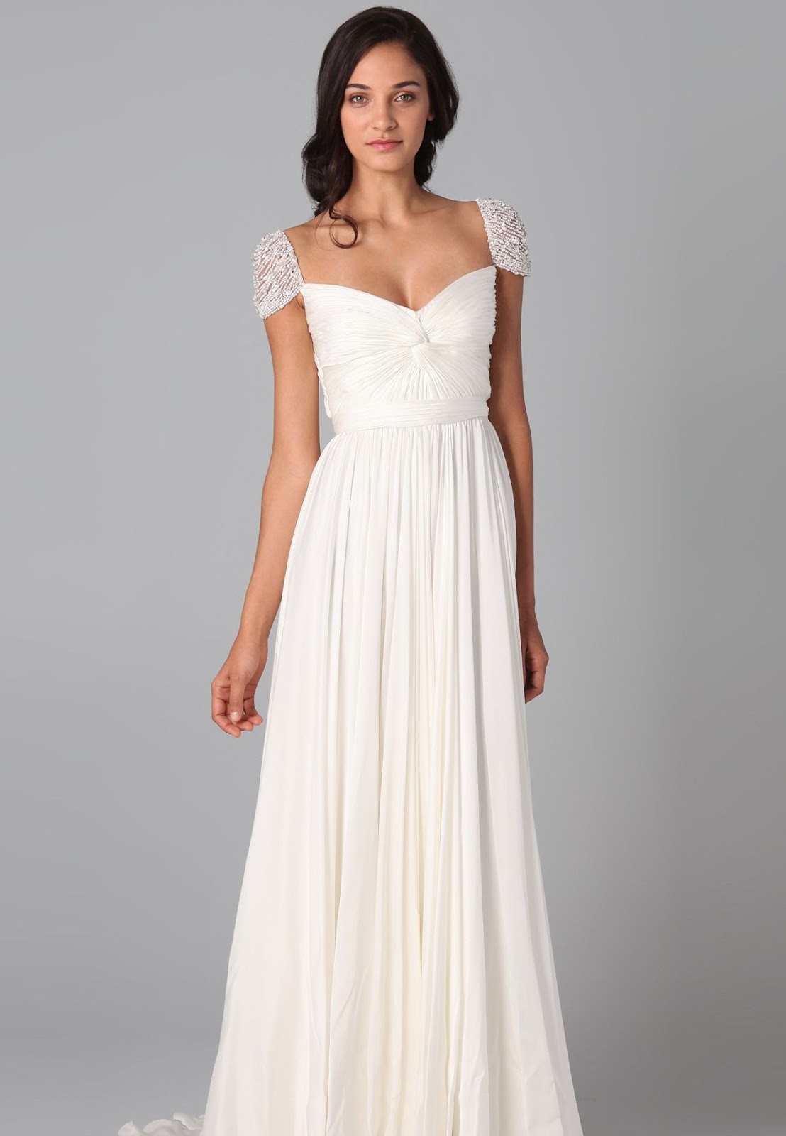 RainingBlossoms: Elegant Bridal Gowns with Cap Sleeves