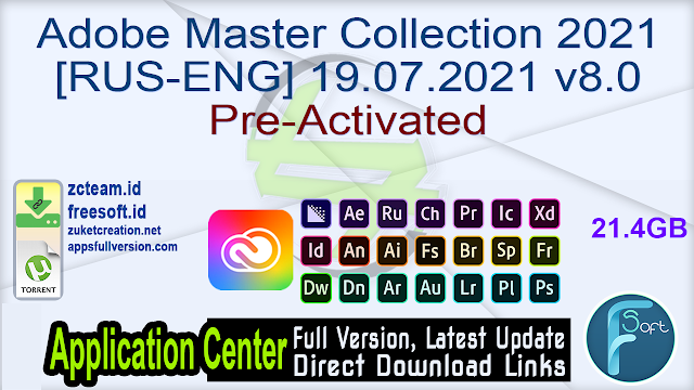 Adobe Master Collection 2021 [RUS-ENG] 19.07.2021 v8.0 Pre-Activated_ ZcTeam.id