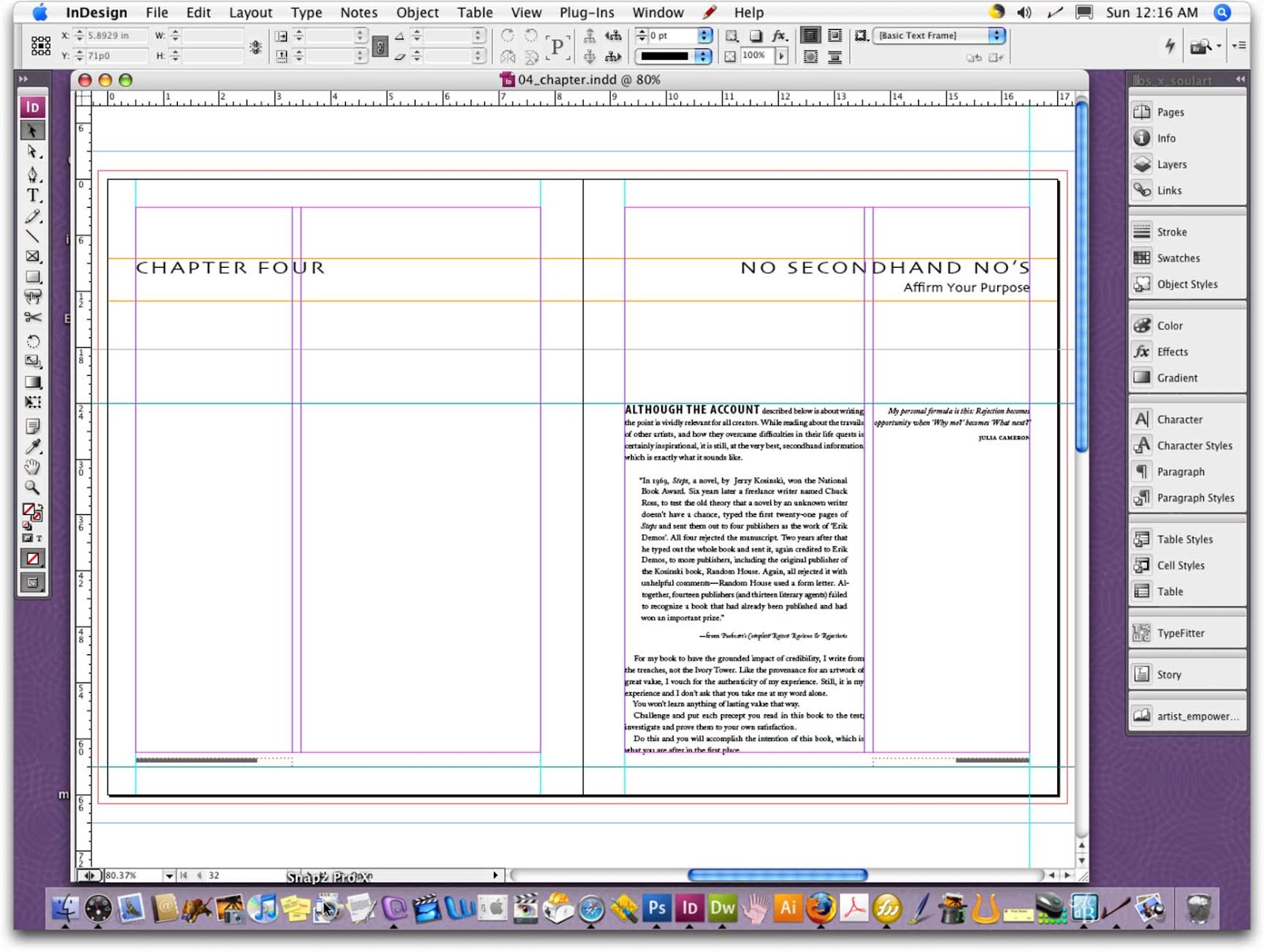 Thesis page layout indesign