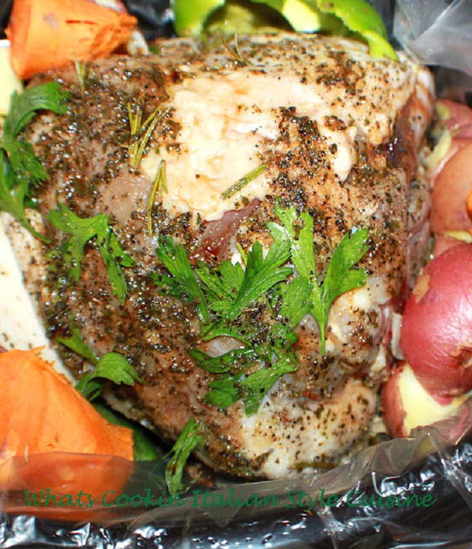 this is a slow cooker pork roast with all fresh Italian seasoning