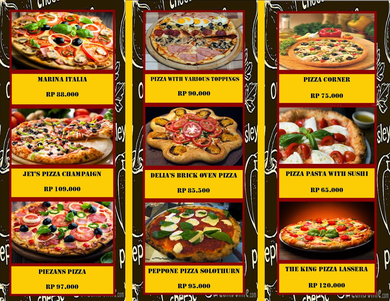 Alysa Shealu MENU PIZZA LASSERA cafe