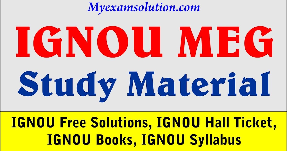 IGNOU Study Material 202021 Masters of Arts in English My Exam Solution