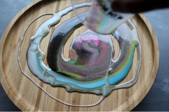 Marbled Resin Round Serving Tray Diy Marbled Resin Round Serving Tray Diy