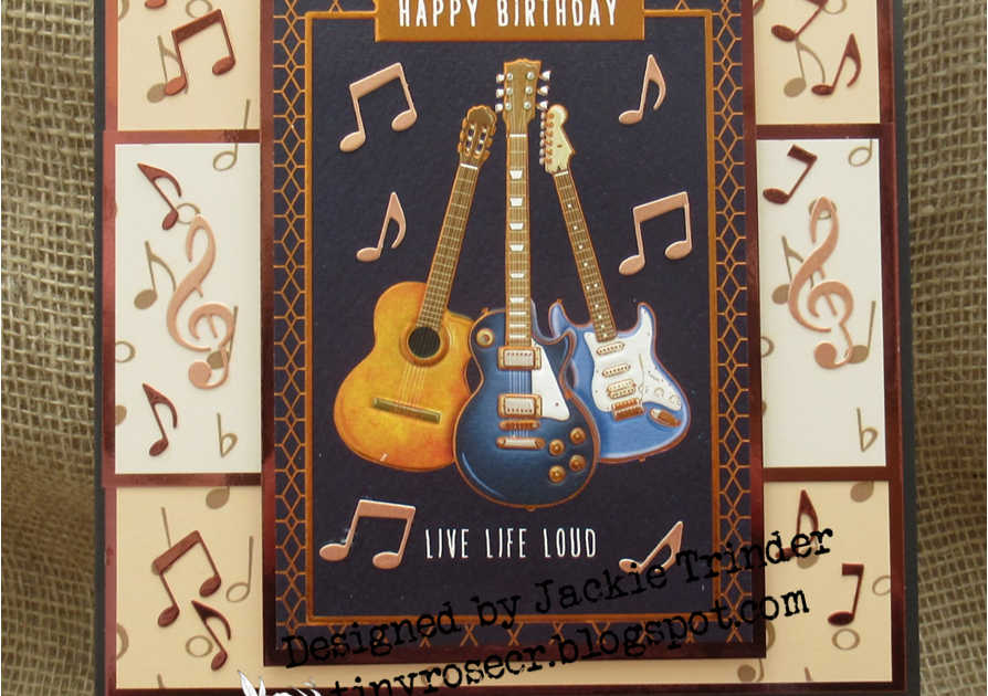 Tinyrose's Craft Room Music themed Birthday Card