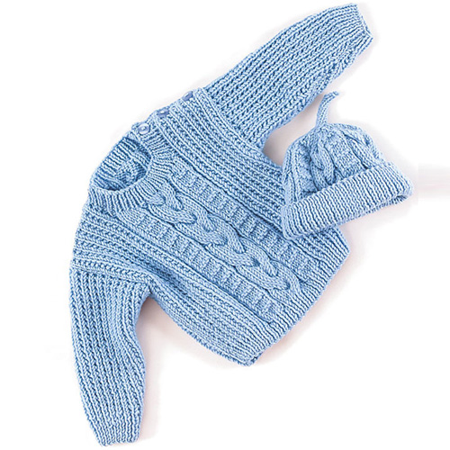 Beautiful Skills Crochet Knitting Quilting Aran Sweater & Hat Free Pattern