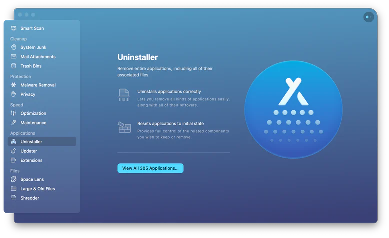 CleanMyMac X Uygulama yönetimi